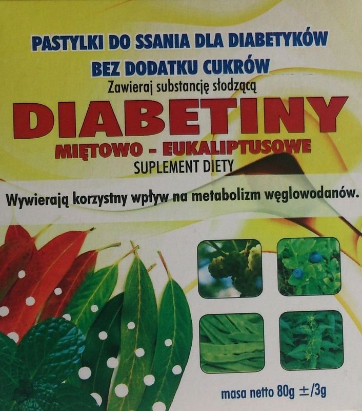 Planta-Lek Pastylki Diabetiny miętowo-eukaliptusowe 80 g