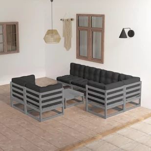 vidaXL 8-cz. zestaw wypoczynkowy do ogrodu, z poduszkami, lita sosna - Meble ogrodowe - miniaturka - grafika 1