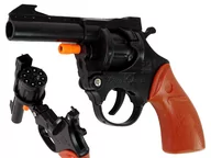 Zabawki militarne - Pistolet Na Kapiszony Rewolwer Hukowy Czarny - miniaturka - grafika 1