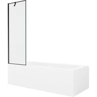 Wanny - Mexen Vega wanna prostokątna 150 x 70 cm z obudową i parawanem 1-skrzydłowym 60 cm, czarny wzór - miniaturka - grafika 1