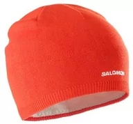 Czapki i chusty sportowe damskie - Czapka Salomon Beanie Fiery Red - miniaturka - grafika 1