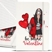 Notesy i bloczki - Notes Notatnik Bujo A5 Biały BE MY VALENTINE Wzory - miniaturka - grafika 1