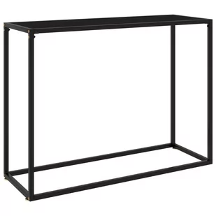 Stolik konsolowy, czarny, 100x35x75 cm, szkło hartowane - Konsole i sekretarzyki - miniaturka - grafika 1