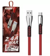 Kable komputerowe i do monitorów - . SOMOSTEL TYP-C 24A CZERWONY QC 3.0 SMS-BW02 METAL - miniaturka - grafika 1