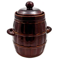 Inne naczynia kuchenne - Beczka 3,2 l z kołnierzem + pokrywka brązowa - miniaturka - grafika 1