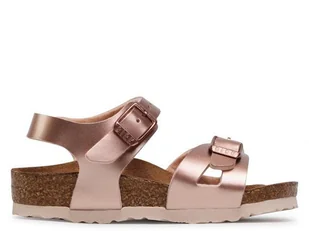 Klapki damskie Birkenstock 1012519 RIO KIDS BF REGULAR Różowe - Klapki i japonki damskie - miniaturka - grafika 1