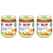 Desery dla dzieci - Hipp Brzoskwinie i morele z twarożkiem po 6. miesiącu zestaw 3 x 160 g Bio - miniaturka - grafika 1
