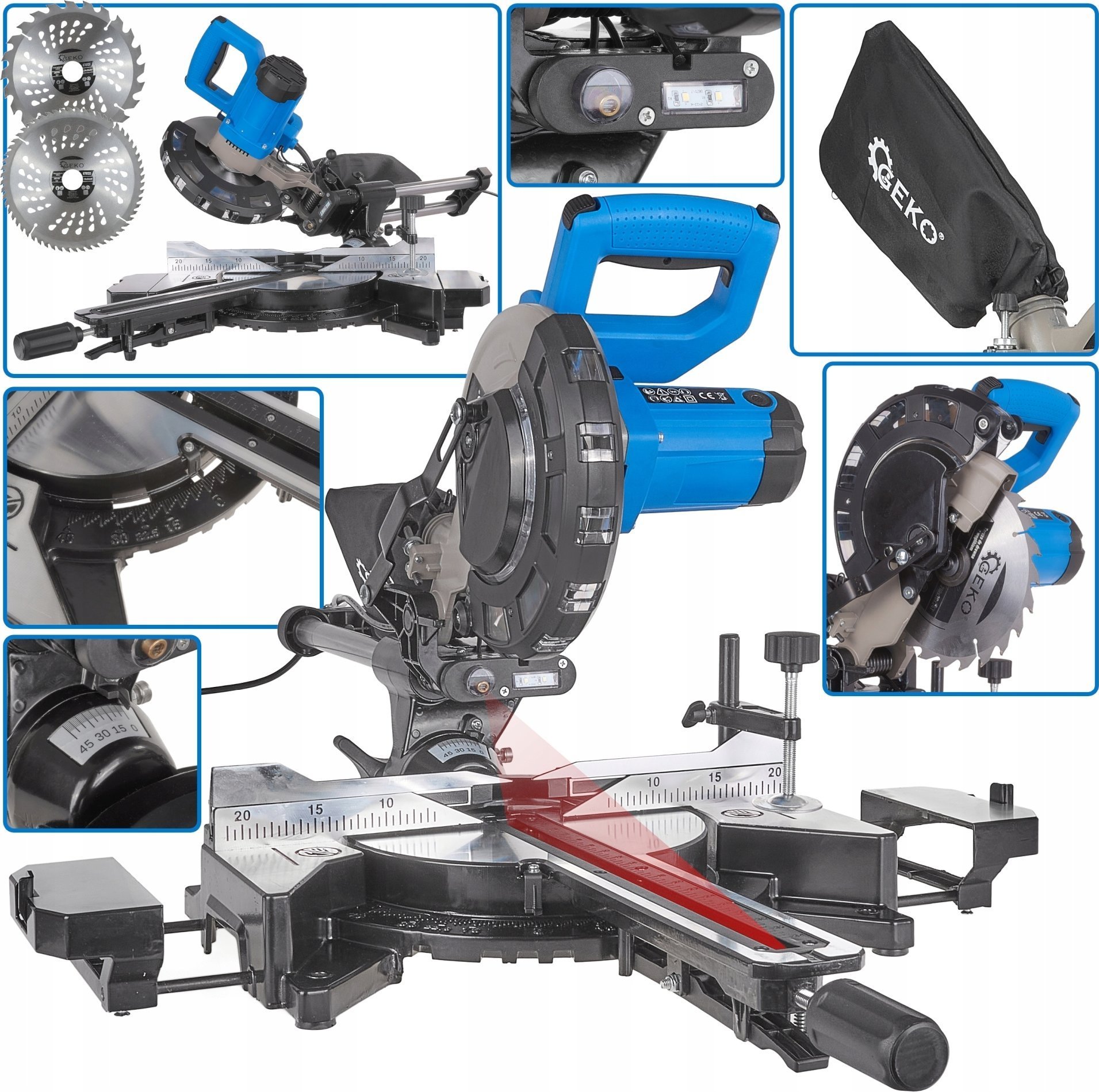 Ukośnica Geko Piła ukośnica z posuwem 1700W 210mm 1