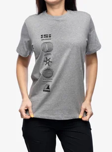 Koszulka bawełniana damska Salomon Logo Combo S/S - heather grey - Koszulki i topy damskie - miniaturka - grafika 1
