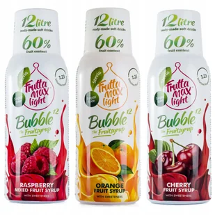 FruttaMax Koncentraty do Saturatora Syropy Owocowe Malina + Pomarańcza + Wiśnia Light - Syropy i koncentraty owocowe - miniaturka - grafika 1