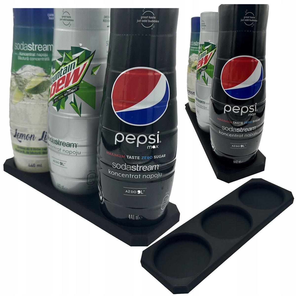 STOJAK NA SYROPY SODASTREAM 3 MIEJSCA POTRÓJNY CZARNY