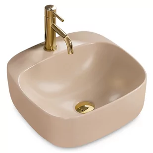 Rea U9607 Umywalka blatowa Luiza 42 Beige Matt 420x420x155 mm - Umywalki - miniaturka - grafika 1