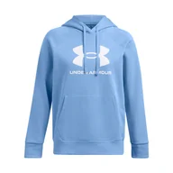 Bluzy damskie - Damska Bluza UNDER ARMOUR UA RIVAL FLEECE BIG LOGO HDY 1379501-465 – Niebieski - miniaturka - grafika 1