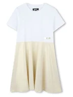 Sukienki - DKNY Sukienka w kolorze biało-beżowym - miniaturka - grafika 1