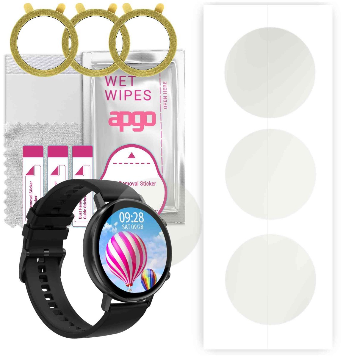 3x Folia hydrożelowa MATOWA do DT NO.1 DT96 - apgo Smartwatch Hydrogel MATTE Protection Ochrona na ekran smartwatcha