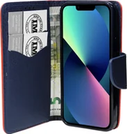 Etui i futerały do telefonów - cofi1453® Etui Book "Fancy" kompatybilne z iPhone 13 Mini etui na telefon etui z funkcją podstawki, miejsce na karty czerwono-niebieskie - miniaturka - grafika 1
