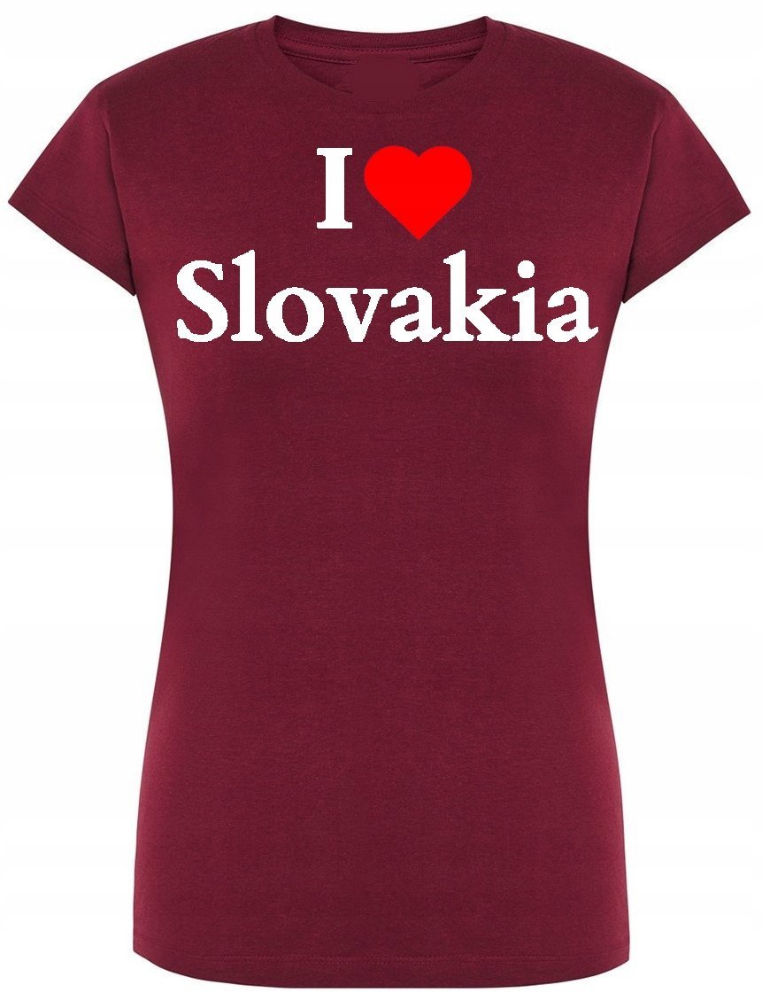 T-Shirt damski nadruk I Love Slovakia Kocham Słowację M