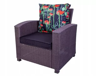 Poduszka na krzesła meble ogrodowe 55/60cm + oparcie poduszka przestrzenna – czarny/maki - Pokrowce na meble ogrodowe - miniaturka - grafika 1