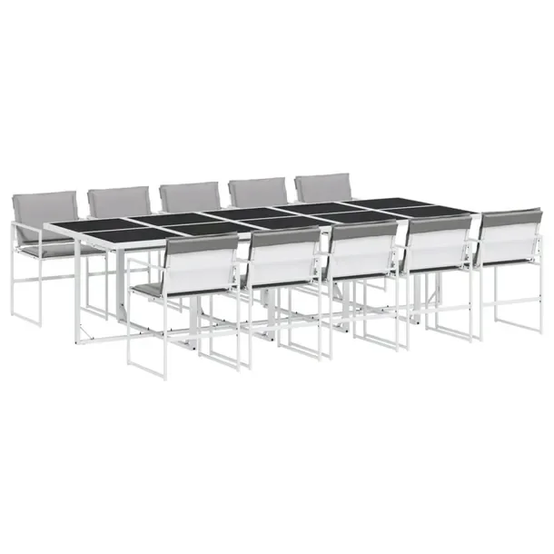 Zestaw mebli ogrodowych biały 275x107x72 cm