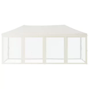 Składany namiot imprezowy ze ściankami, kremowy, 3x6 m - Pawilony ogrodowe - miniaturka - grafika 4