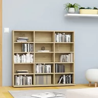 Pudełka i akcesoria na płyty CD - vidaXL Szafka na płyty CD, dąb sonoma, 102x16x89,5 cm, płyta wiórowa vidaXL - miniaturka - grafika 1