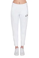 Spodnie damskie - Armani Exchange Damskie spodnie dresowe z podwójną twarzą, logo z przodu, biały, L - miniaturka - grafika 1
