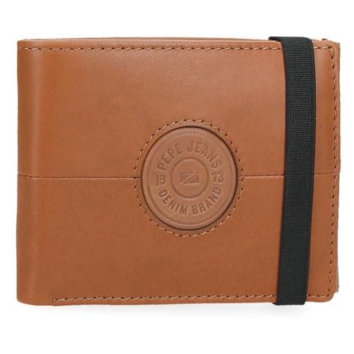 Pepe Jeans Cracker Beżowy portfel z elastyczną wstążką 11,5x8,5x1 cm Skóra by Joumma Bags, beż, Talla única, Portfel z elastyczną tasiemką