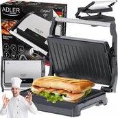Grille elektryczne - Grill Elektryczny Opiekacz Składany Adler 1200W - miniaturka - grafika 1