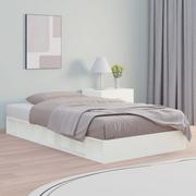 Łóżka - Lumarko Rama łóżka, biała, 135x190 cm, podwójna, lite drewno - miniaturka - grafika 1