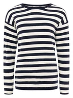 Swetry damskie - Zwillingsherz Sweter "Stripes" w kolorze granatowo-kremowym - miniaturka - grafika 1