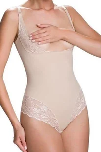 Body damskie modelujące z koronką Vanilia Eldar beżowe  L - Bielizna nocna - miniaturka - grafika 1
