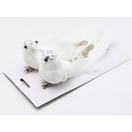 Ozdoby bożonarodzeniowe - Ptaszek na klipsie 16 x 3,8 x 5 cm 2 sztuki biały - miniaturka - grafika 1