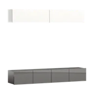 Meblościanki - JM wnętrzarskie MEBLOŚCIANKA ZESTAW MEBLI LUISA 200 BIAŁY + SZARY POŁYSK Luisa_wnętrzarskie__20211022135508 - miniaturka - grafika 1
