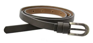 Pasek Skórzany PAS-MAX (PL) Damski Skóra Licowa 15 mm BEŻOWO-GRAFITOWY Wąski - Paski - miniaturka - grafika 3