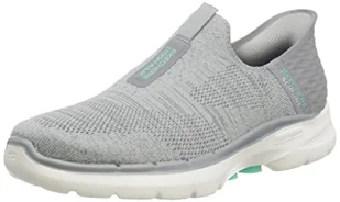 Skechers Damskie tenisówki GO Walk 6, szary materiał/wykończenie, rozmiar 6, Szare wykończenie tekstylne, 39 EU - Trampki damskie - miniaturka - grafika 1