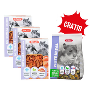 Karma dla gryzoni - ZOLUX Przysmak NUTRIMEAL3 GARDEN z marchewką 3x40 g + ZOLUX Mieszanka NUTRIMEAL 3 dla chomików 600 g GRATIS - miniaturka - grafika 1