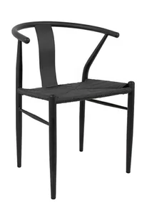 Krzesło Wishbone metal czarne - Krzesła - miniaturka - grafika 1