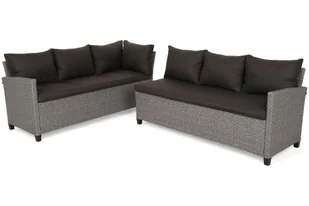Narożne meble ogrodowe technorattanowe Lagos Muddy Grey / Black Melange - Meble ogrodowe - miniaturka - grafika 7