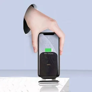 Remax bezprzewodowa ładowarka Qi 10W podstawka na telefon czarny (RP-W12 black) - Ładowarki do telefonów - miniaturka - grafika 9