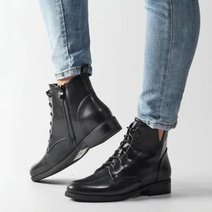 Czarne botki damskie S.Barski 75-88 Mat - S.BARSKI - Botki damskie - miniaturka - grafika 1