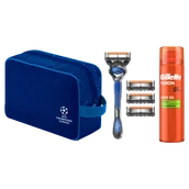 Zestawy kosmetyków męskich - Zestaw Gillette ProGlide FlexBall, maszynka, 1 sztuka + ostrza, 4 sztuki + żel do golenia, 200 ml + kosmetyczka - miniaturka - grafika 1