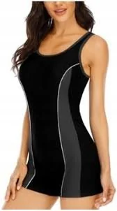 Strój kąpielowy jednoczęściowy Halcurt czarno - szary rozmiar S - Stroje kąpielowe - miniaturka - grafika 1