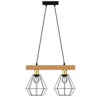 Lampy sufitowe - Lampa wisząca na dwie żarówki, złote oprawki LX 4105 z serii VASTRA - miniaturka - grafika 1