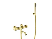 Baterie wannowe i prysznicowe - Besco VEO Bateria wannowa ścienna termostatyczna Złoty matt BW-VST-GL - miniaturka - grafika 1