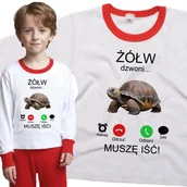 Piżamy dla dziewczynek - Piżama dziecięca Muszę Iść Żółw Dzwoni Żółwik Żółwie 86/92 - VoloDonum - miniaturka - grafika 1