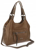 Torebki damskie - Torebka Damska Shopper worek modna duża torba A4 na Ramię 6870 Brązowa - miniaturka - grafika 1