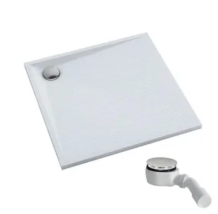 Brodzik kwadratowy Schedpol Etrusco biały kamień kompozyt 80x80x3 3.460/B/ST - Brodziki prysznicowe - miniaturka - grafika 1