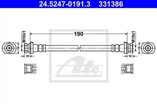 ATE PRZEWÓD HAMULCOWY 24.5247-0191.3 NISSAN X-TRAIL 2.0 08 - Przewody hamulcowe - miniaturka - grafika 1