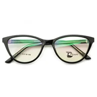 Okulary korekcyjne, oprawki, szkła - OPRAWKI OKULAROWE pod Korekcję KOCIE OKO Damskie ST2941F czarne - miniaturka - grafika 1