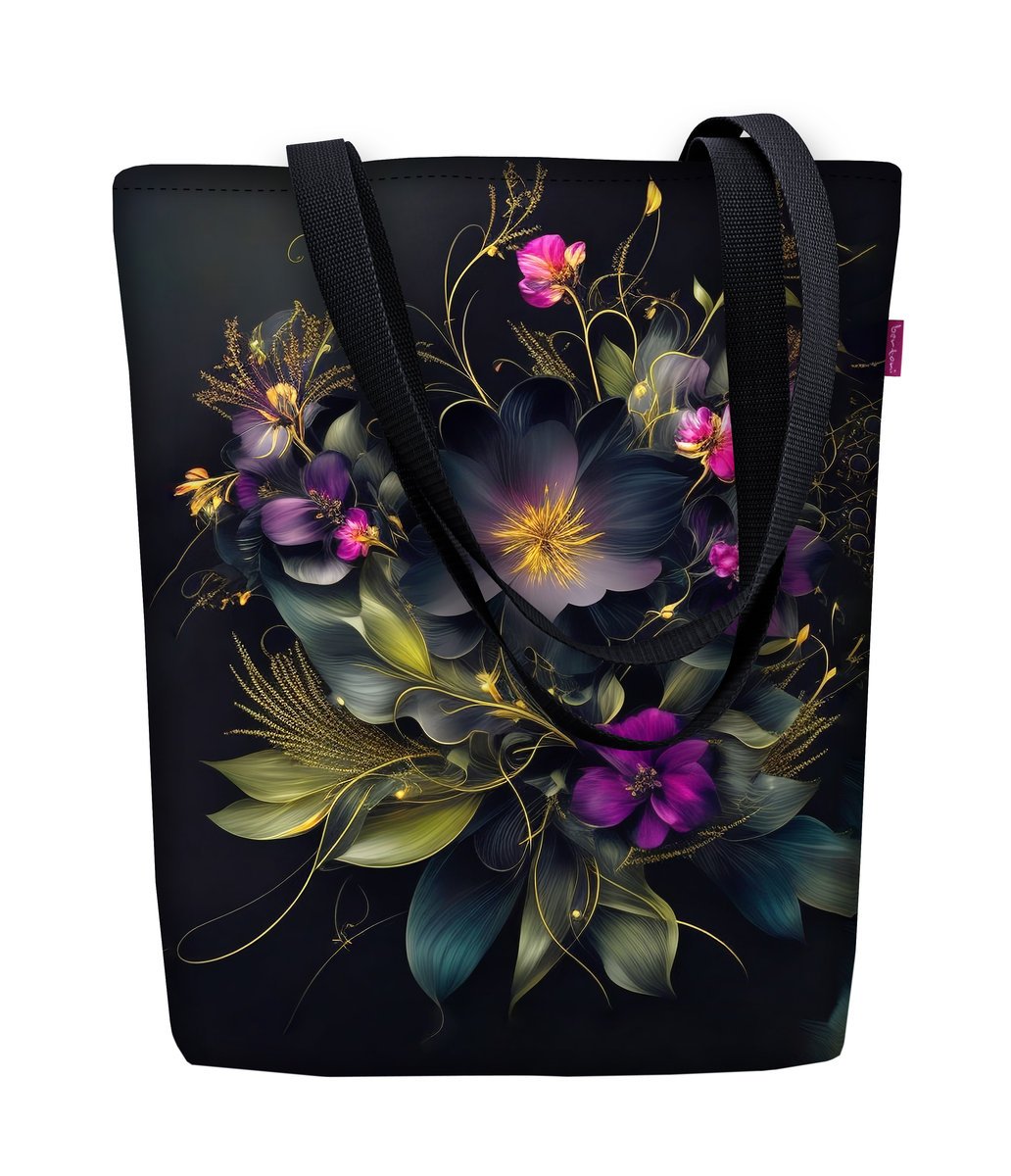 Torebka płócienna Sunny, nadruk Maura – shopperka damska, wodoodporna, zamek, mieści A4, udźwig do 10 kg, polska produkcja, ARCO Design